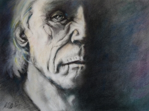 Wisdom 20x16" Charcoal and Soft Pastel on Paper Original -$650 Prints - please contact